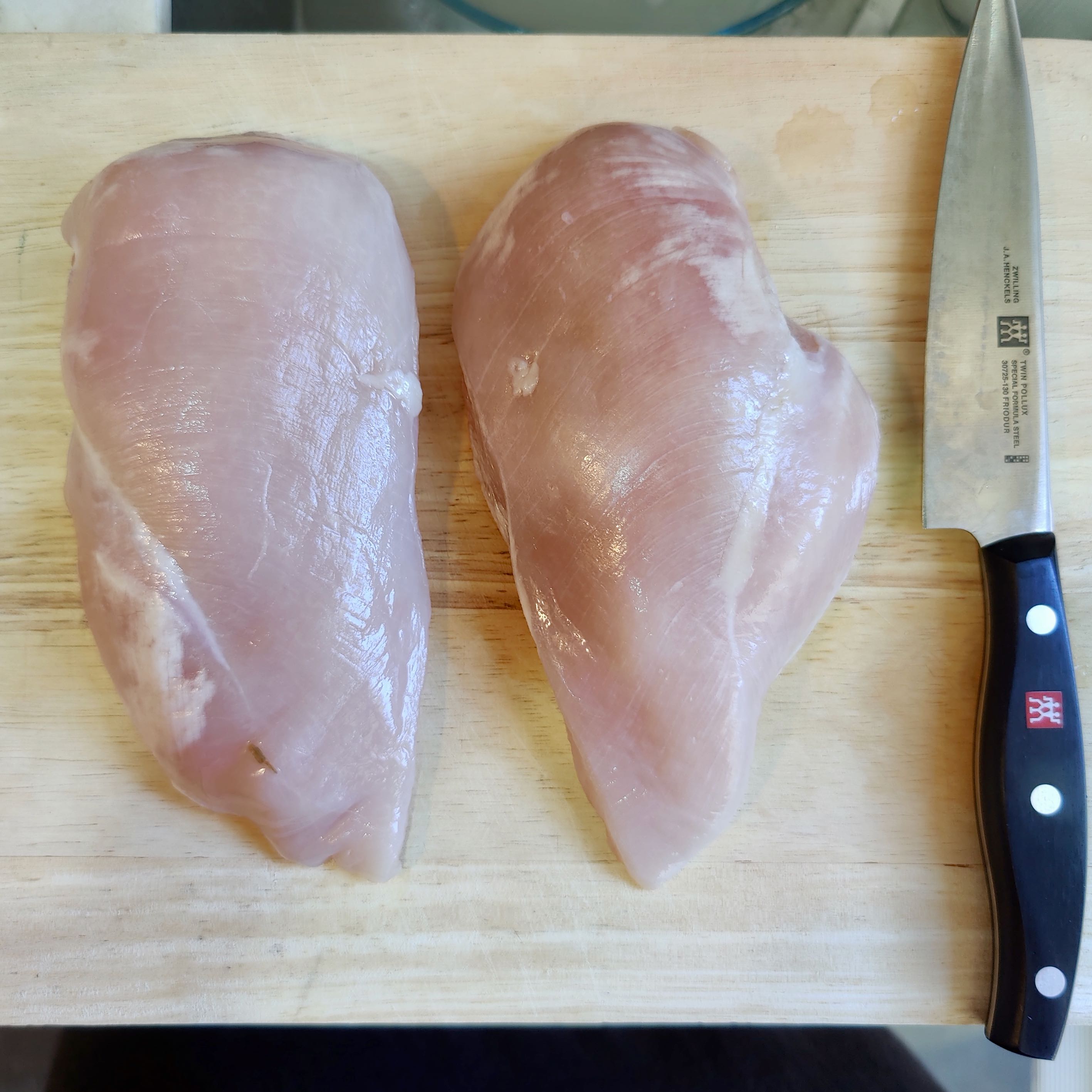 defrosted chicken breasts 