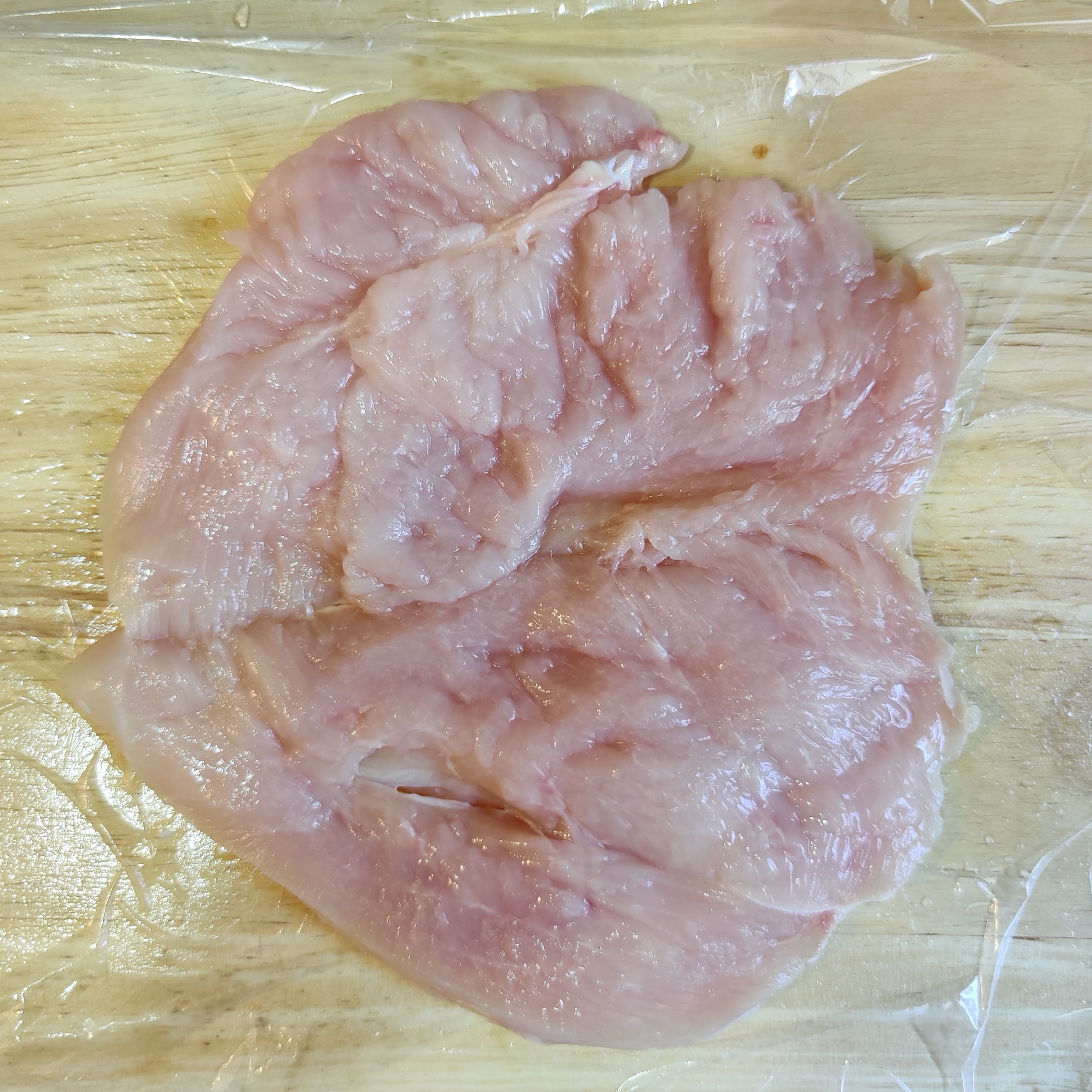 Flattened chicken breast 